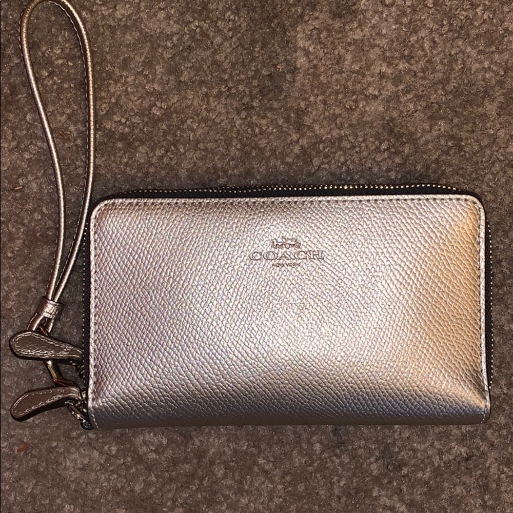 COACH wallet. Rose Gold Wristlet! Large wallet